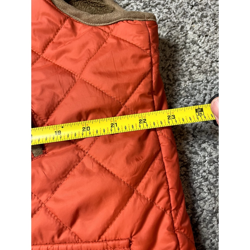 Tommy Hilfiger‎ Vest Women's L Orange Quilted Faux Fur Corduroy Full Zip Pockets - Picture 13 of 16